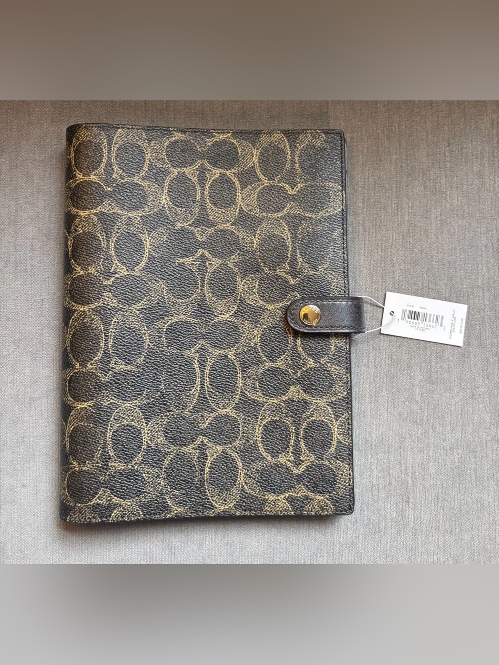 COACH Notebook In Loved Signature Canvas/Leather CDX99 Brown Gold NEW w/Tags🖤🤎